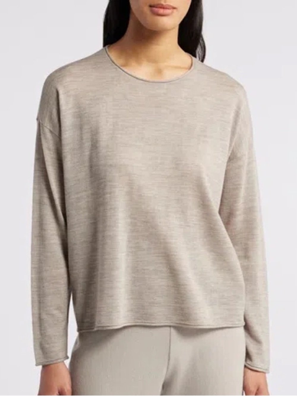 Eileen Fisher lightweight knit pullover 100% Extra Fine Merino Wool Luxury